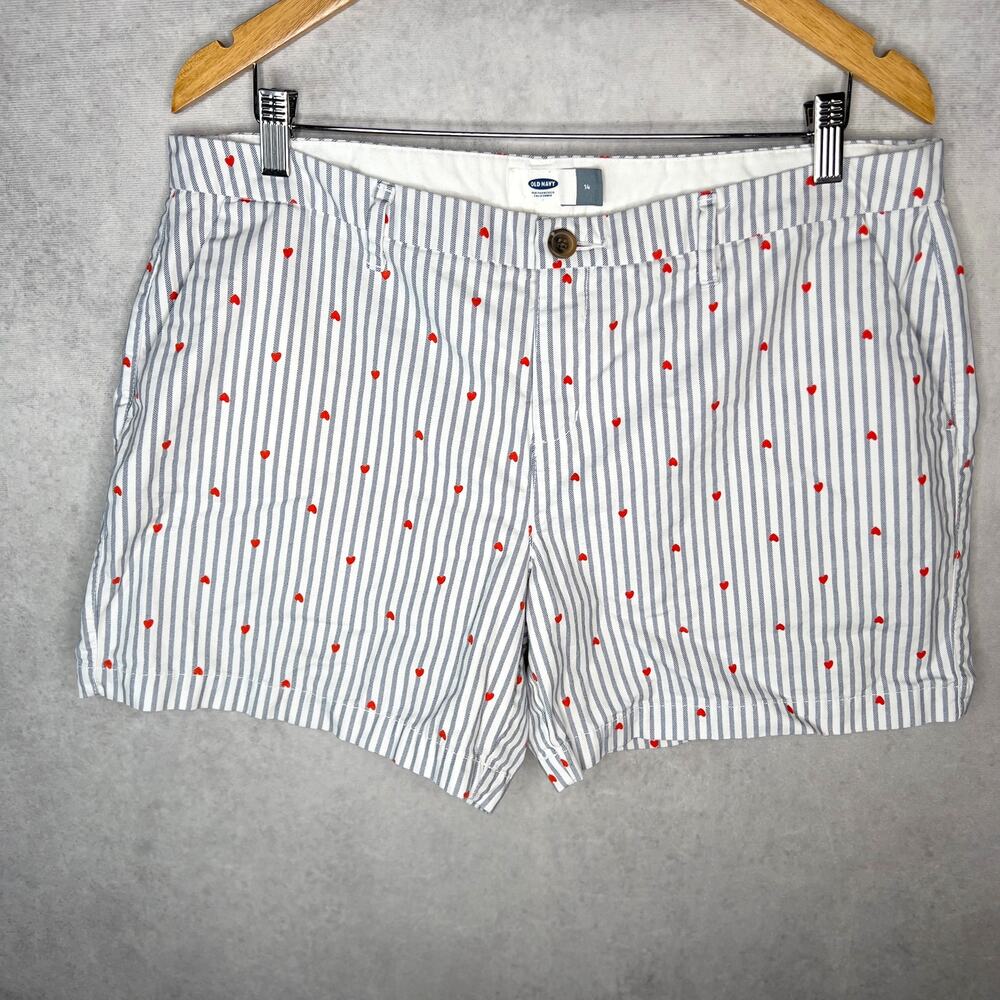 Old Navy Nautica Striped Heart Chino Shorts Sz 14